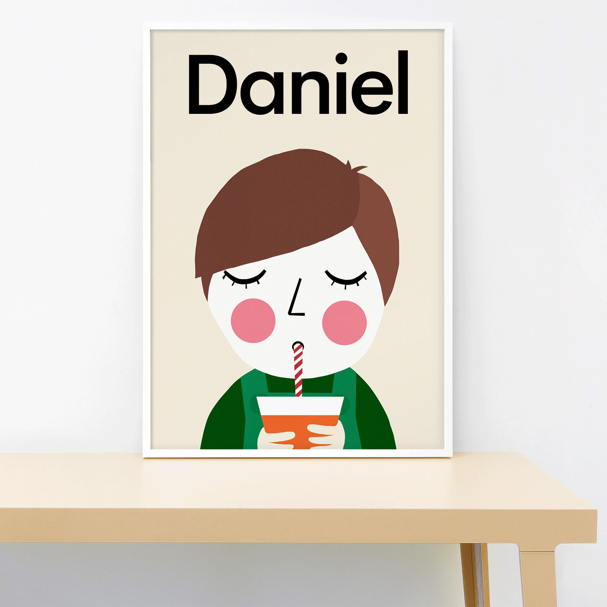 Personalized juice boy, wall print Lorna Freytag Illustration
