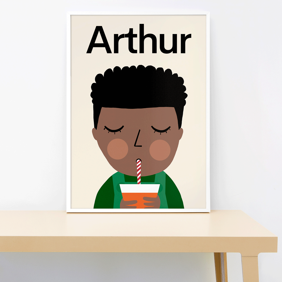 Personalized juice boy, wall print Lorna Freytag Illustration
