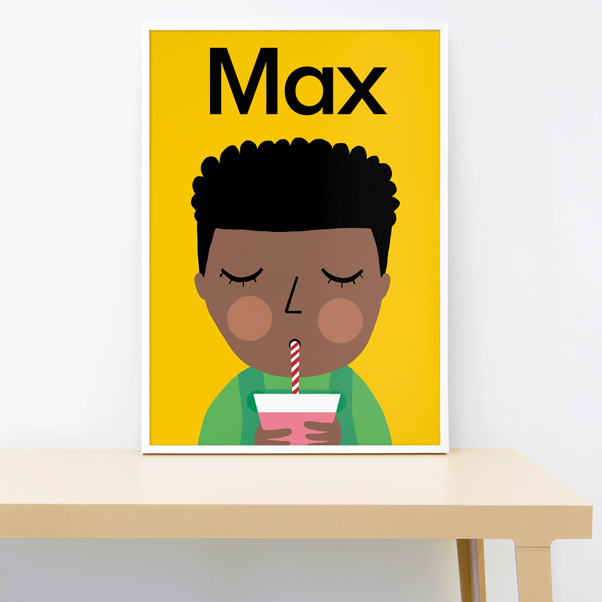 Personalized juice boy, wall print Lorna Freytag Illustration