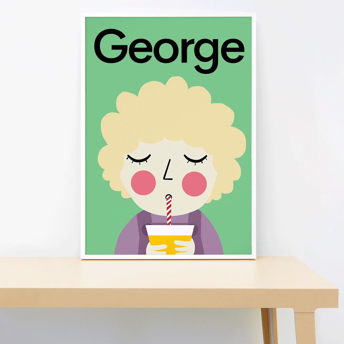 Personalized juice boy, wall print Lorna Freytag Illustration