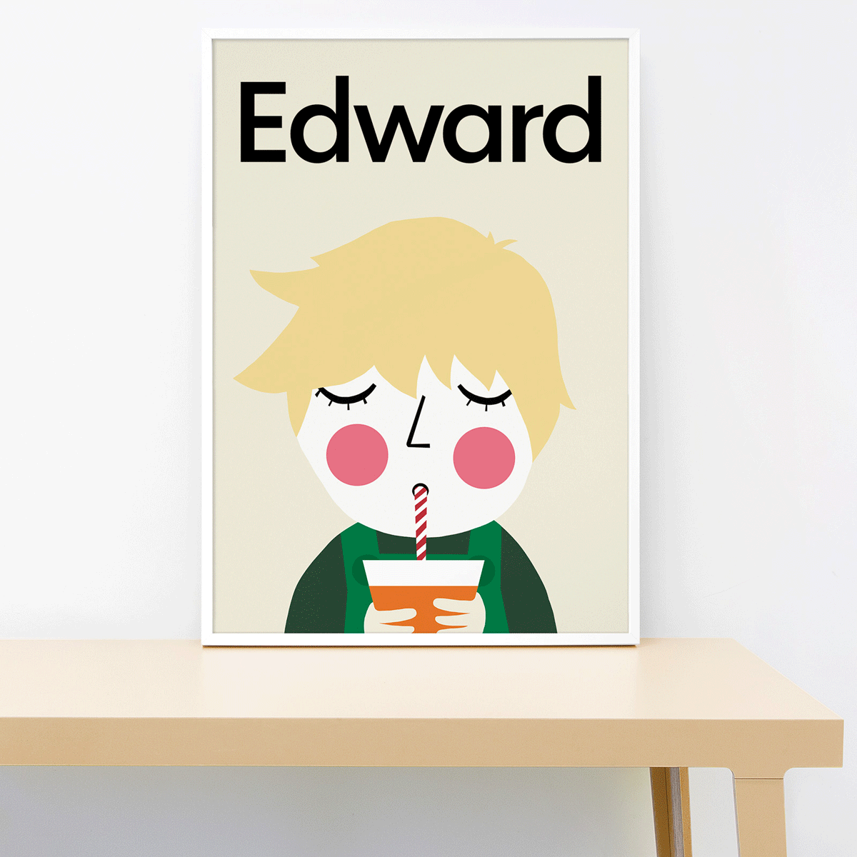 Personalized juice boy, wall print Lorna Freytag Illustration