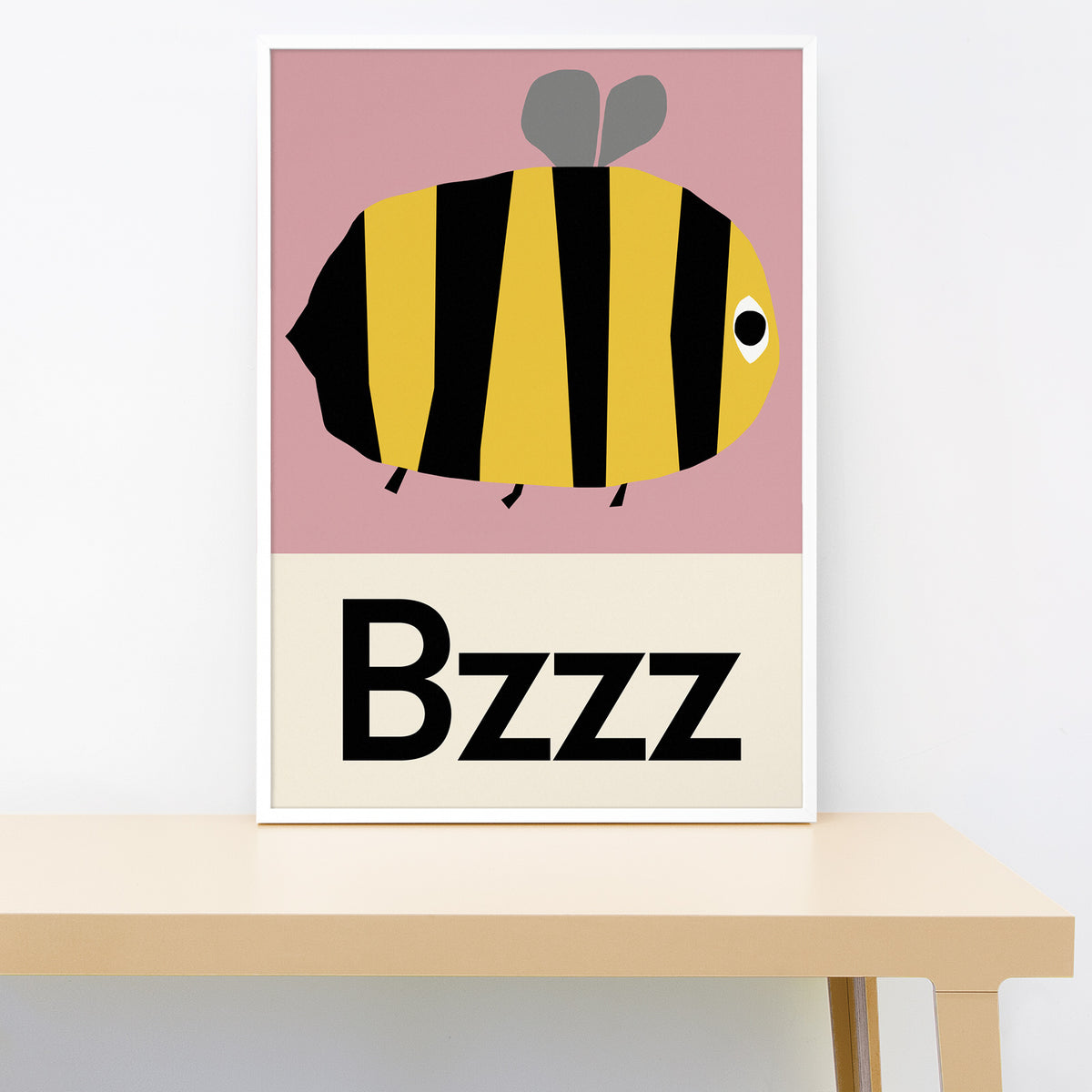【KRAZY BEE】 KRAZY BEE FUSHICHOURUSHGUARD Bee-Bzzz - animal sounds wall print by Lorna Freytag – Lorna