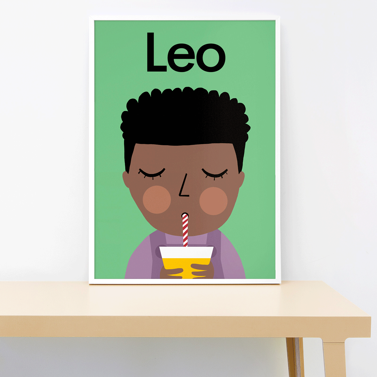 Personalized juice boy, wall print Lorna Freytag Illustration