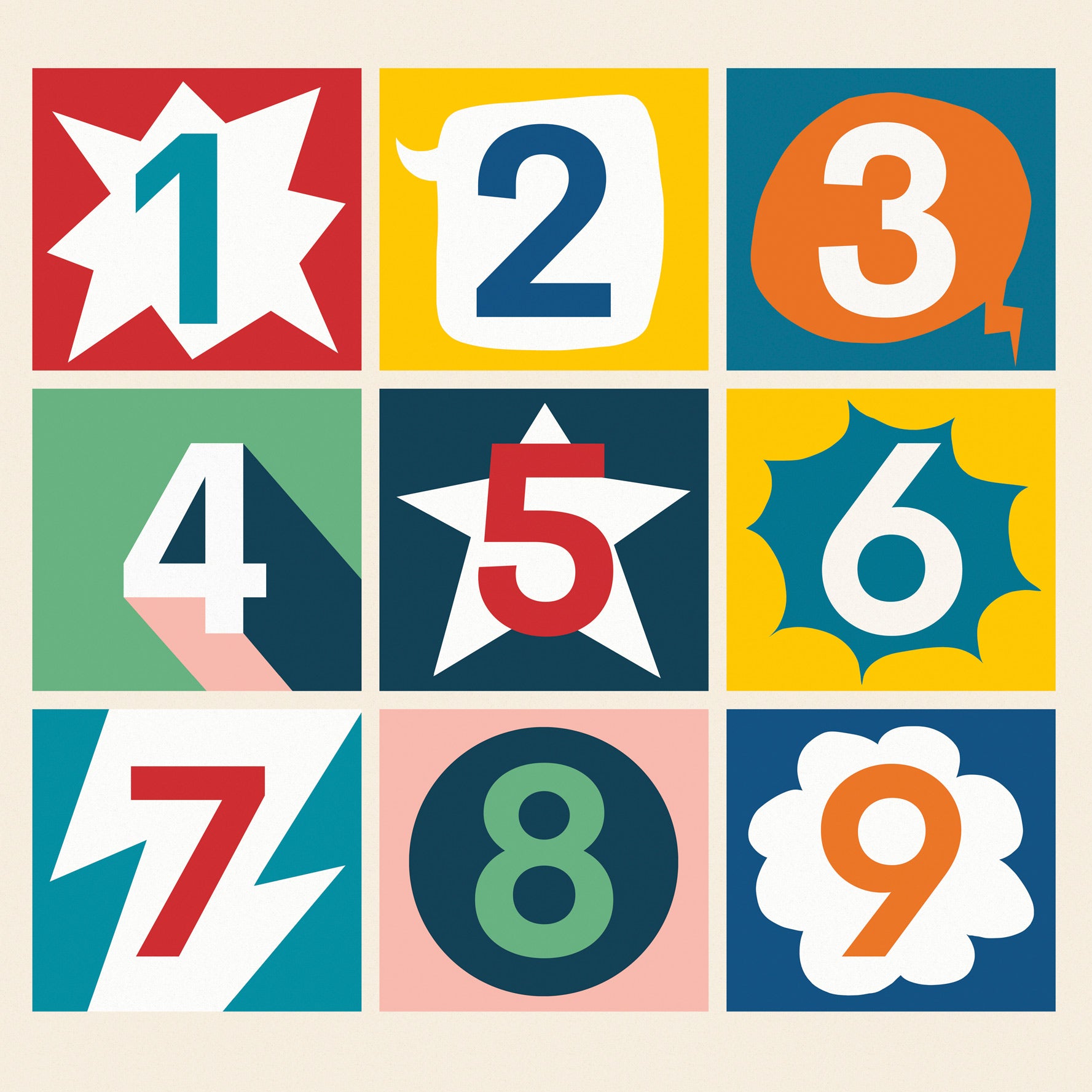 Visual Print Numbers Full Numbers Wall Print 1 - 10 for Nursery & Kids Room | Lorna Freytag ...