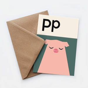 Open image in slideshow, Pig card
